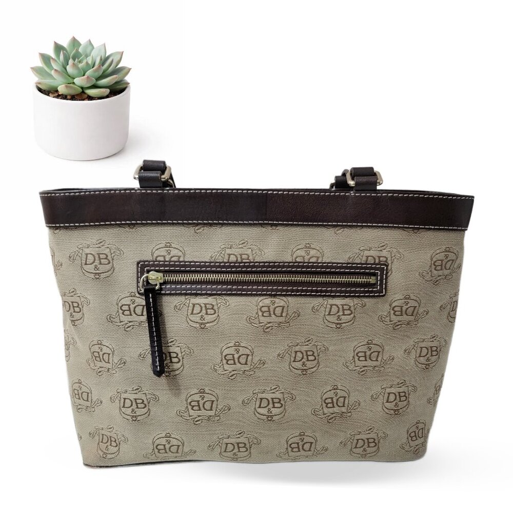 Dooney & Bourke DB Signature East West Tote Set Bag Wallet Keychain Purse - Picture 3 of 10